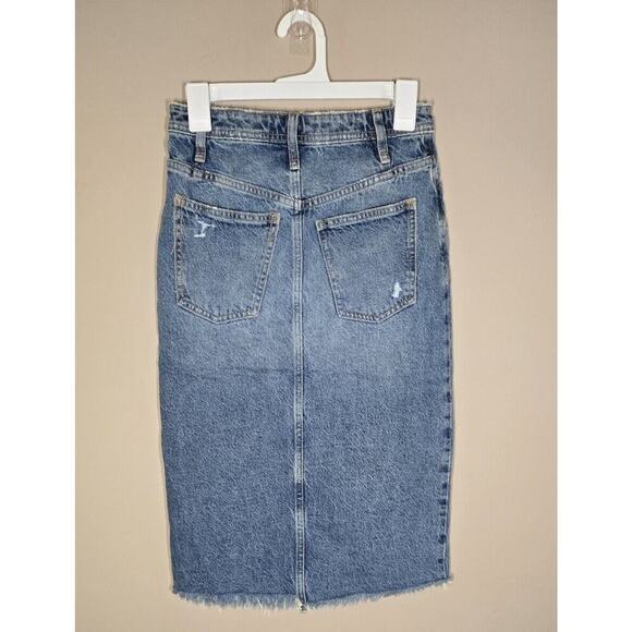 Free People We The Free Womens Long Denim Skirt Size 24 - Picture 3 of 12